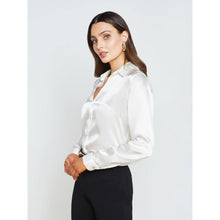 Load image into Gallery viewer, NWT L&#39;Agence Tyler Silk Button Front Shirt Blouse Ivory L
