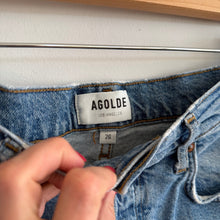 Load image into Gallery viewer, Agolde Riley Long Button-Fly High Rise Denim Straight Jeans Blue 26
