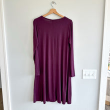 Load image into Gallery viewer, Eileen Fisher Stretch Tencel Jersey 3/4 Sleeve Midi Dress Wine S
