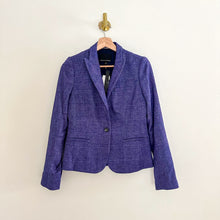 Load image into Gallery viewer, NWT Banana Republic Classic-Fit Herringbone Blazer Purple 0
