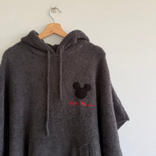 Load image into Gallery viewer, Disney Mickey Mouse x Barefoot Dreams CozyChic Hooded Poncho Gray One Size NWT
