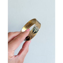 Load image into Gallery viewer, Ettika Gold Tone Black Enamel Geometric Cuff Bangle Bracelet Gold
