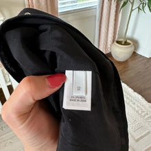 Load image into Gallery viewer, NWT ST. JOHN Collection Rhinestone Silk Dress with Drape Scarf Black 10
