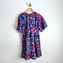 Load image into Gallery viewer, Summersalt The Tie Neck Floral Short Sleeve Mini Dress Blue/Red XS
