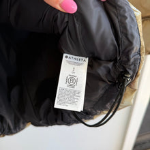 Load image into Gallery viewer, Athleta x Alicia Keys Golden Aura Zip Up Hooded Puffer Coat Metallic Brown S
