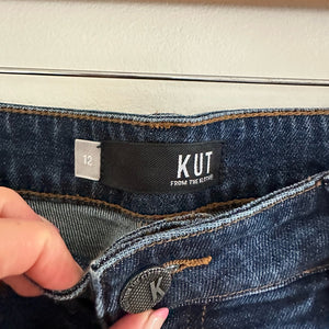 Kut From The Kloth Mid Rise Cropped Jeans Blue 12