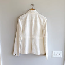 Load image into Gallery viewer, Nordstrom Collection Linen Blend Snap Front Utility Jacket White M NWT
