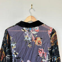 Load image into Gallery viewer, ARATTA Velvet Semi-Sheer Floral Paisley Print Dolman Sleeve Shirt NWT

