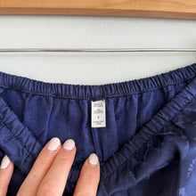 Load image into Gallery viewer, Victoria's Secret Satin Jacquard High Rise Pajama Pants Navy Blue S
