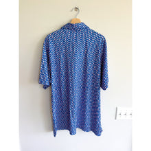 Load image into Gallery viewer, Fairway &amp; Greene Floral Pattern Collared Short Sleeve Polo Shirt Blue XL
