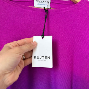 Kujten Jessy Dye Cashmere Round Neck Casual Pullover Sweater Purple One Size NWT