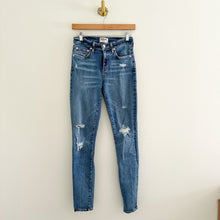 Load image into Gallery viewer, AGOLDE Sophie Skinny Distressed High Rise Medium Wash Jeans Blue 26
