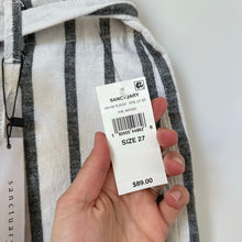 Load image into Gallery viewer, Sanctuary The Artist Island High Rise Casual Paperbag Shorts White/Black 27 NWT
