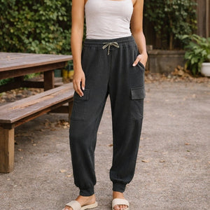 Sundry x Evereve Everyday High Rise Cargo Sweatpants Green L