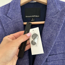 Load image into Gallery viewer, NWT Banana Republic Classic-Fit Herringbone Blazer Purple 0
