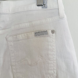 7 For All Mankind Rolled Hem Shorts White