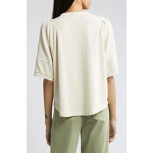 Load image into Gallery viewer, Treasure &amp; Bond Pleated Puff Sleeve Cotton Blend Blouse Cream XXS NWT
