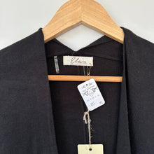 Load image into Gallery viewer, Elan Striped Cardigan Poncho Black White O/S NWT
