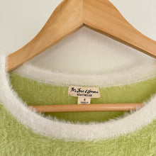 Load image into Gallery viewer, For Love And Lemons Alanis Stripe Crop Pullover Sweater Lime Green S
