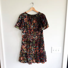 Load image into Gallery viewer, Anthropologie The Somerset Velvet Floral V-Neck Mini Dress Black M NWT

