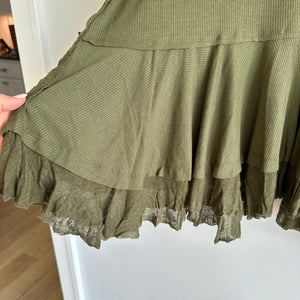 We The Free Free People Ribbed Oversized Top Moss S NWT