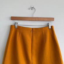 Load image into Gallery viewer, J. Crew Wool High Rise Sailor Gold-Button Accent A-Line Mini Skirt Yellow 8

