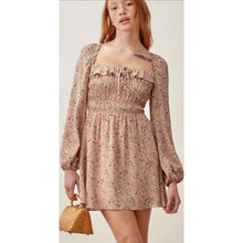Load image into Gallery viewer, Reformation Morris Floral Print Long Sleeve Smocked Dress Pink 10
