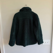 Load image into Gallery viewer, VICI Teddy Sherpa Fleece Asymmetrical Zip Jacket Emerald Green S
