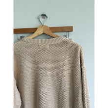 Load image into Gallery viewer, By Together Knit Henley Neck Long Sleeve Wide Leg Lounge Set Cream M

