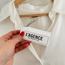 Load image into Gallery viewer, NWT L&#39;Agence Tyler Silk Button Front Shirt Blouse Ivory L
