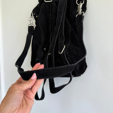 Load image into Gallery viewer, Free People Camilla Suede Leather Convertible Backpack Black

