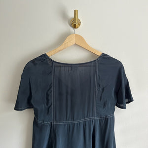 Anthropologie Akemi + Kin Bari V-Neck Side Slit Tunic Dress Blue XS