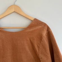 Load image into Gallery viewer, Everlane The Corduroy 3/4 Sleeve Mini Dress Camel Tan XS

