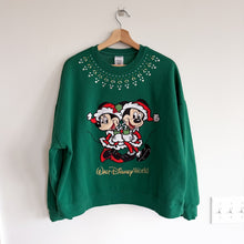 Load image into Gallery viewer, Disney Mickey Mouse Walt Disney World Embroidered Sweatshirt Green L
