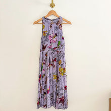 Load image into Gallery viewer, Anthropologie Hermia Floral Print Sleeveless Blouson Midi Dress Purple 6P
