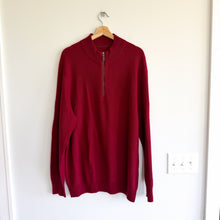 Load image into Gallery viewer, Peter Millar 100% Cashmere Ribbed Knit Mock Neck 1/4 Zip Pullover Sweater Red XL
