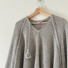 Load image into Gallery viewer, Calypso St. Barth Cashmere V-Neck Asymmetric Hem Poncho Sweater XS
