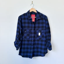 Load image into Gallery viewer, Sanctuary Evereve Boyfriend Plaid Shirt Rich Indigo S NWT
