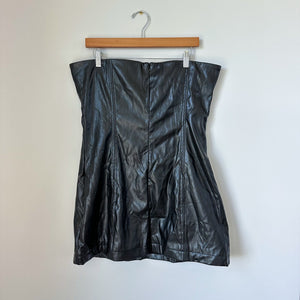 Princess Polly Hailey Strapless Faux Leather Lined Mini Dress Black 12 NWT