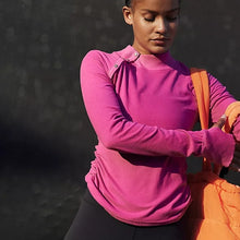 Load image into Gallery viewer, Free People Think Fast Layer Long Sleeve Mock Neck Activewear Top Pink S
