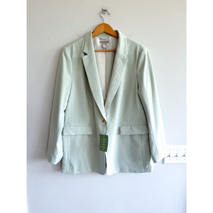 H&M Long Sleeve Single Breasted Notch Lapel Casual Blazer Green L NWT