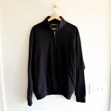 Load image into Gallery viewer, Fairway &amp; Green Baruffa Merino Long Sleeve 1/4 Zip Windsweater Black XL
