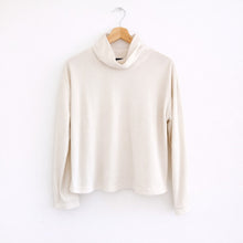 Load image into Gallery viewer, Sanctuary Kyla Mock Neck Fleece Pullover Sweater Ivory S
