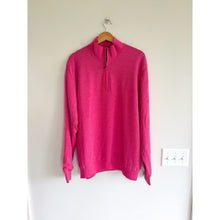 Load image into Gallery viewer, Fairway &amp; Greene Baruffa Merino 1/4 Zip Long Sleeve Windsweater Pink XL
