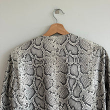 Load image into Gallery viewer, Elie Tahari Janet Python-Embossed Leather Jacket L
