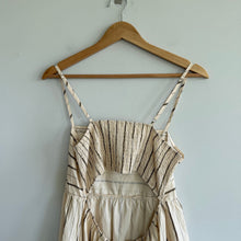 Load image into Gallery viewer, Cupshe Striped Pattern Sleeveless Cut Out Maxi Dress Cream L NWT
