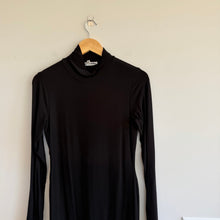 Load image into Gallery viewer, Good American Sundown Mock Neck Long Sleeve Midi Dress Black 3
