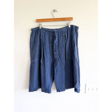 Load image into Gallery viewer, La Bottega di Brunella Linen Drawcord Waist Flat Front Casual Shorts Blue XL
