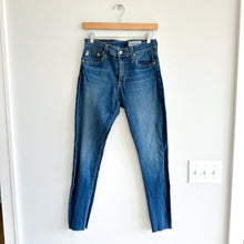Load image into Gallery viewer, AG Adriano Goldschmied The Farrah High Rise Ankle Skinny Jeans Blue 28
