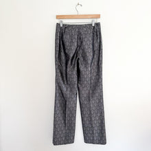 Load image into Gallery viewer, Ann Taylor Margo Silk Printed Trousers Black Silver 0
